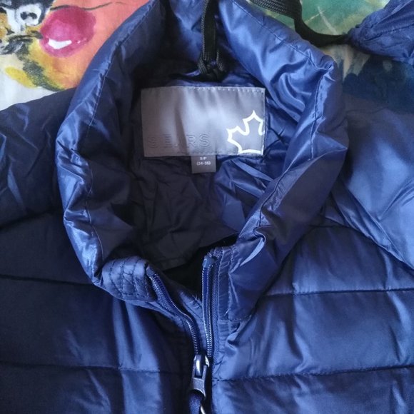 Sears Men's Ultra Light Down Jacket Blue Or Black Sz Small - Picture 8 of 10
